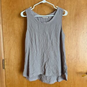 Soft Surroundings‎ Womens Tank Top M Taupe Sleeveless Textured Layering Casual